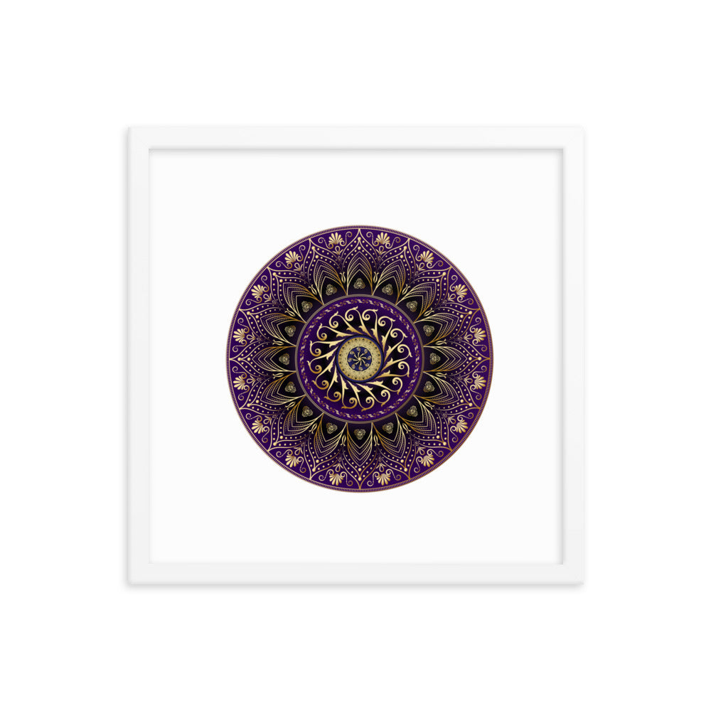 Framed poster Kuklos No 4406 Mandala Purple - Gold Free Shipping