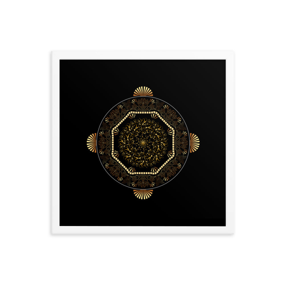 Framed poster Kuklos No 4483 Mandala Gold - Black Free Shipping