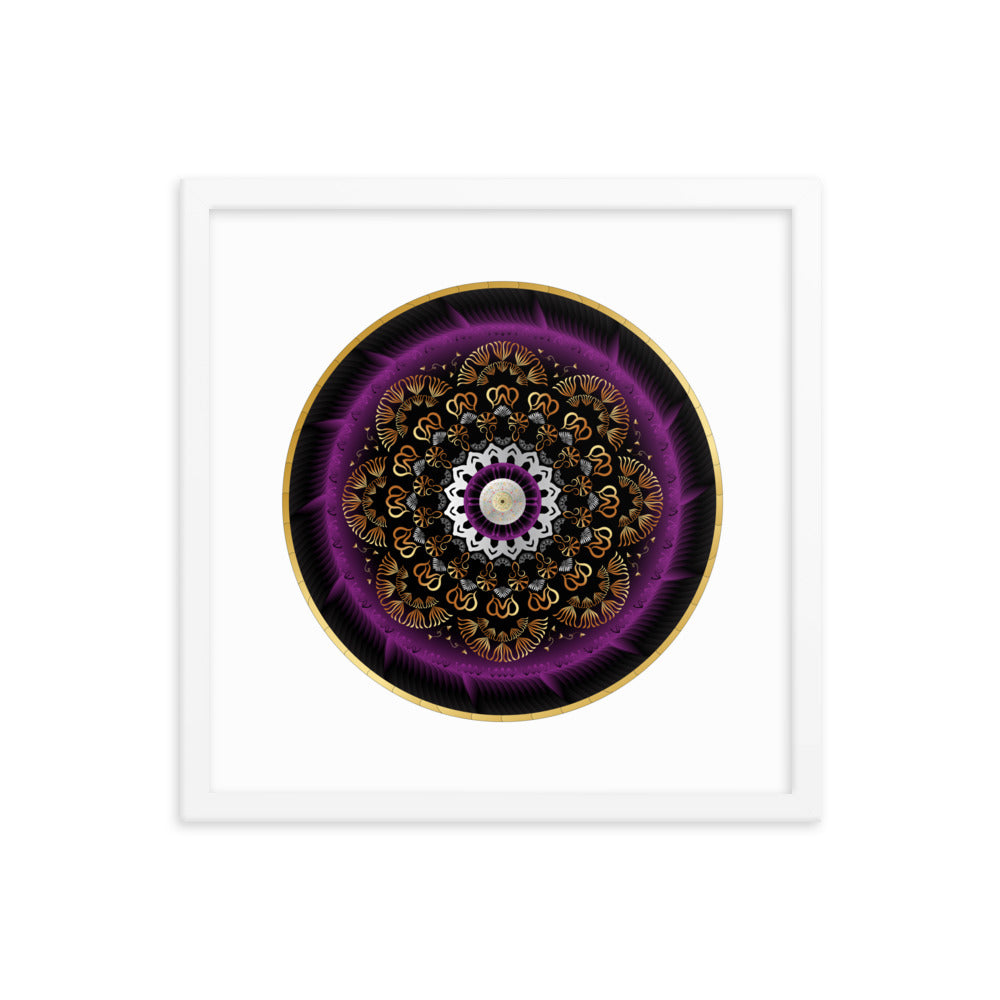 Framed poster Kuklos No 4497 Mandala Silver - Purple - Gold Free Shipping