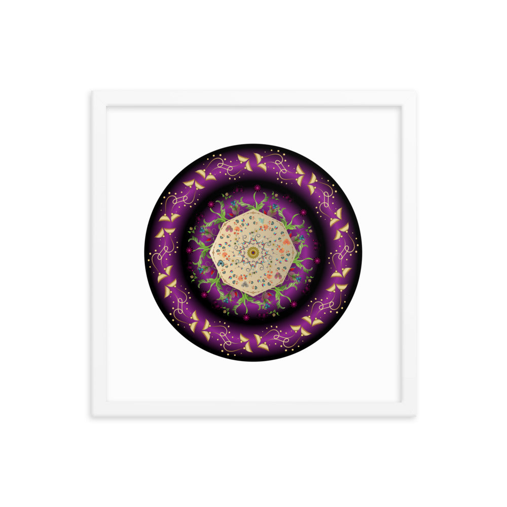 Framed Poster Circumplexical No 3676 Mandala Purple - Gold Free Shipping