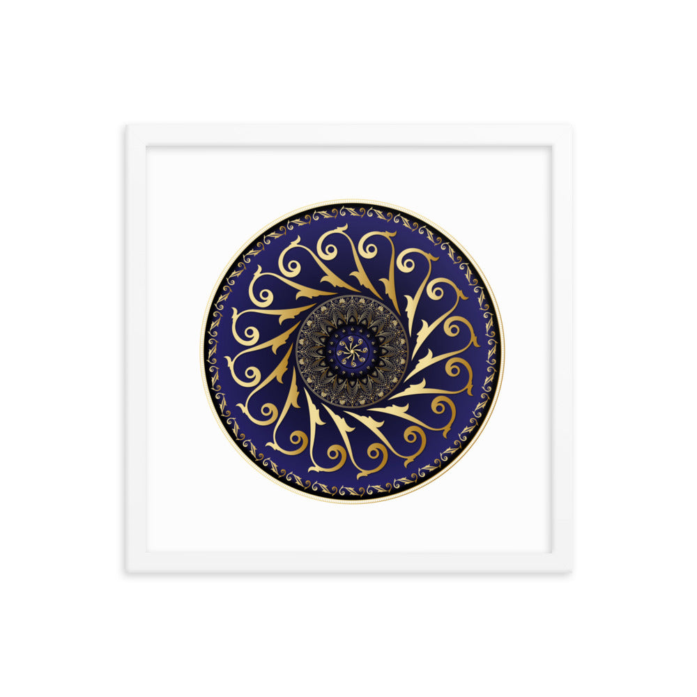 Framed Poster Circumplexical No 4005 Mandala Purple - Gold Free Shipping