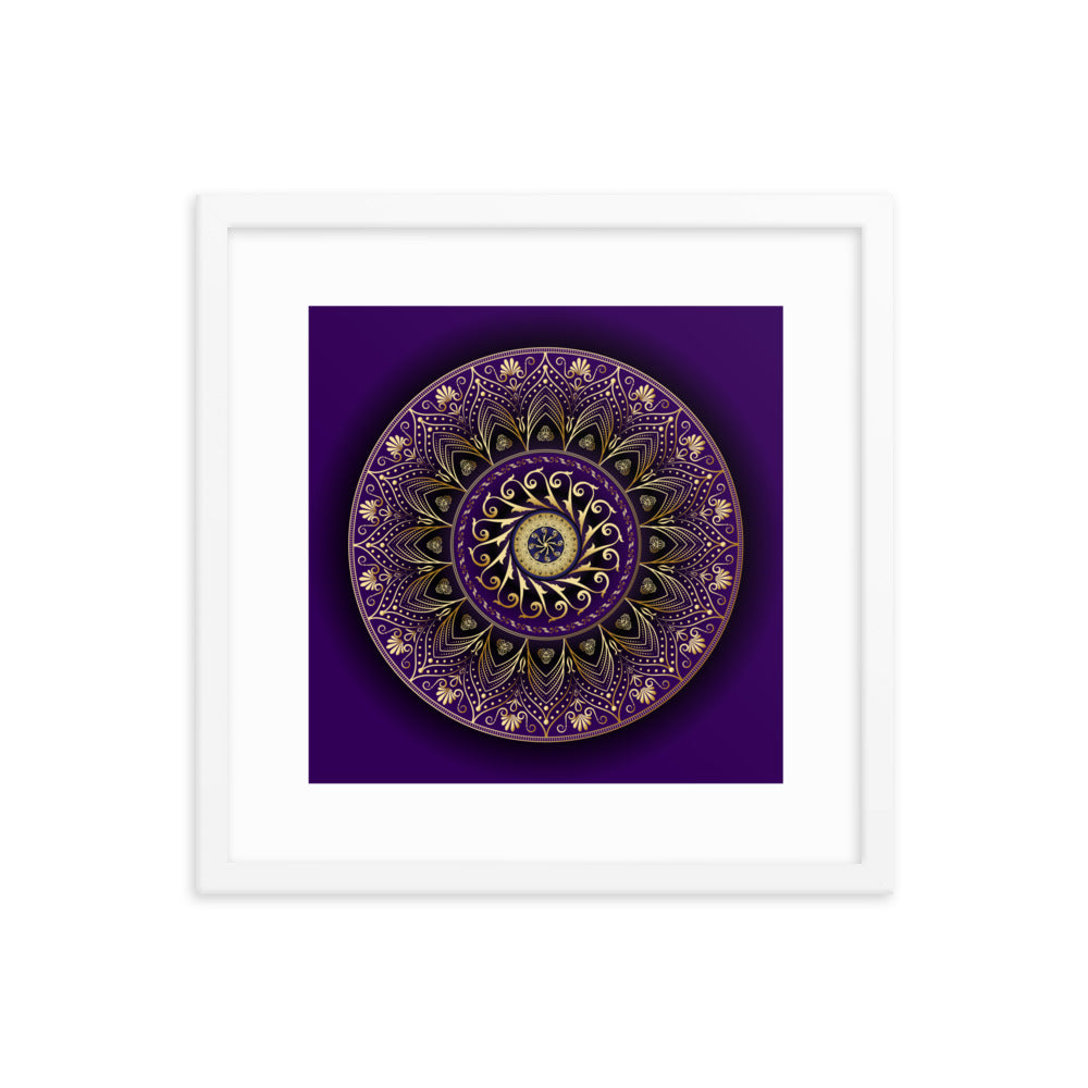 Framed Poster Circumplexical No 4006 Mandala Purple - Gold Free Shipping