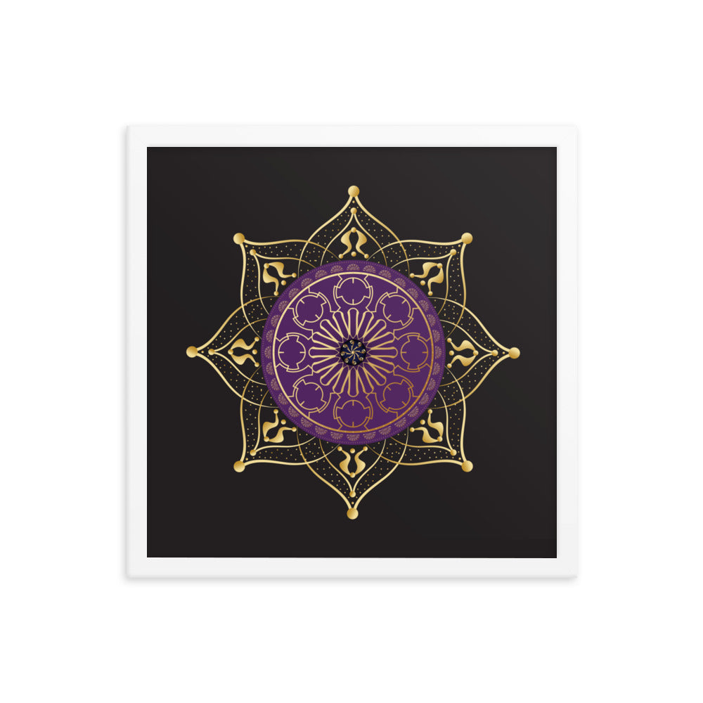 Framed Poster Circumplexical No 4017 Mandala Purple - Gold Free Shipping