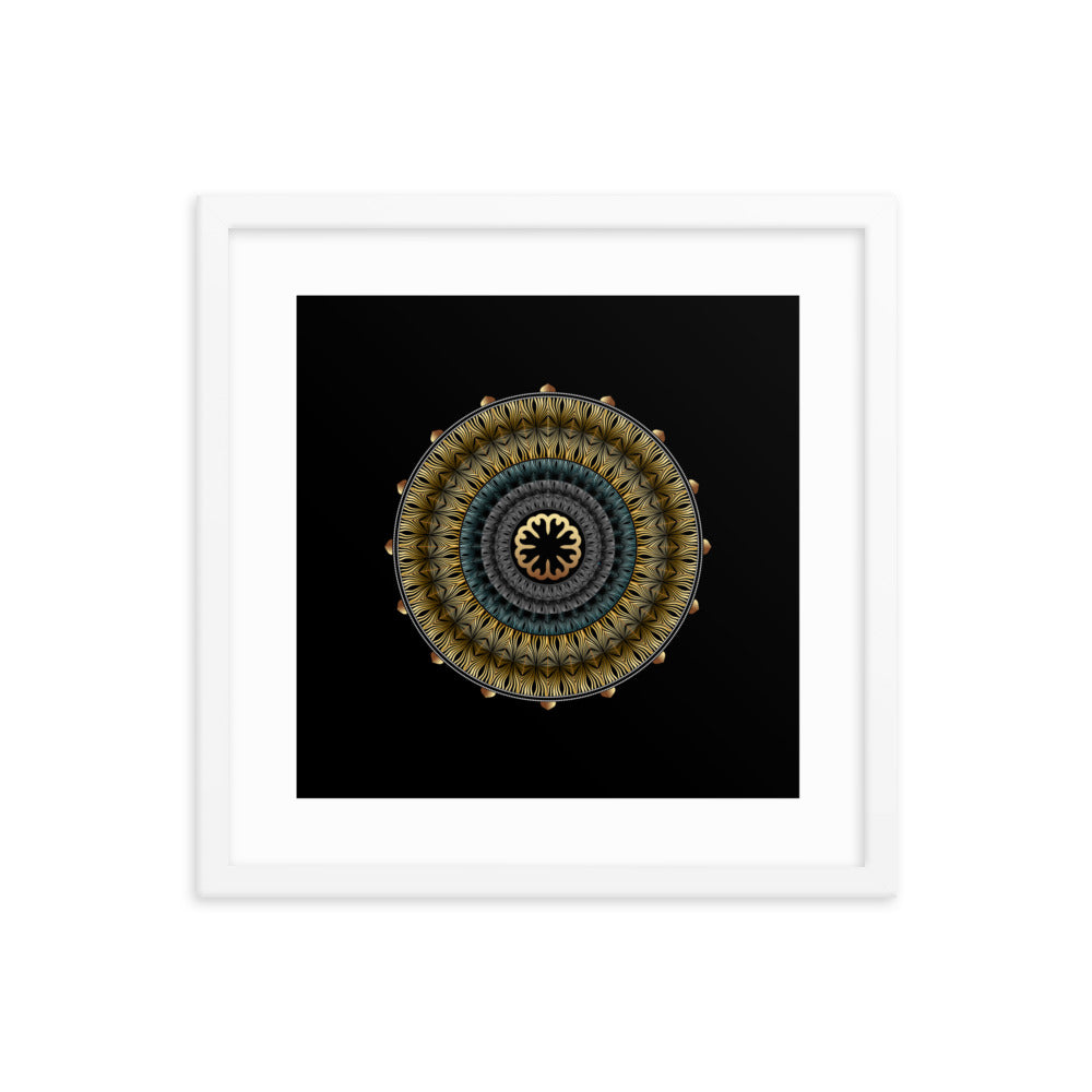 Framed Poster Kuklos No 4439 Mandala Black - Gold Free Shipping