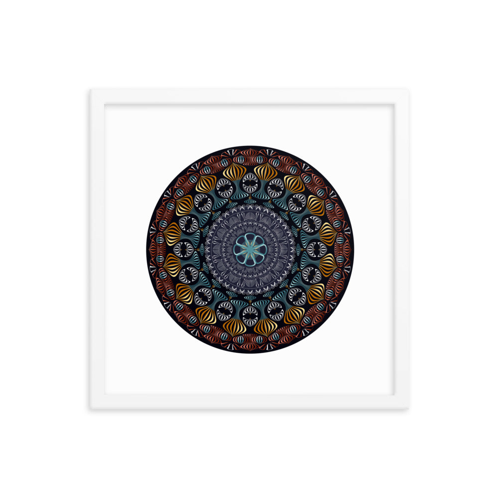 Framed Poster Kuklos No 4420 Mandala Silver - Gold - Multicolor Free Shipping