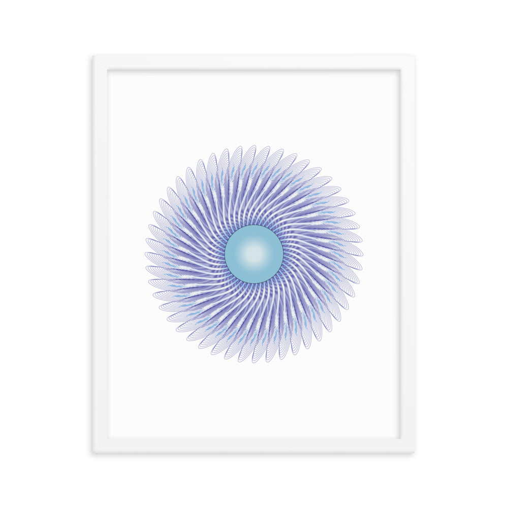 Framed poster Mandala Circularity No 390 White bkgd Free Shipping