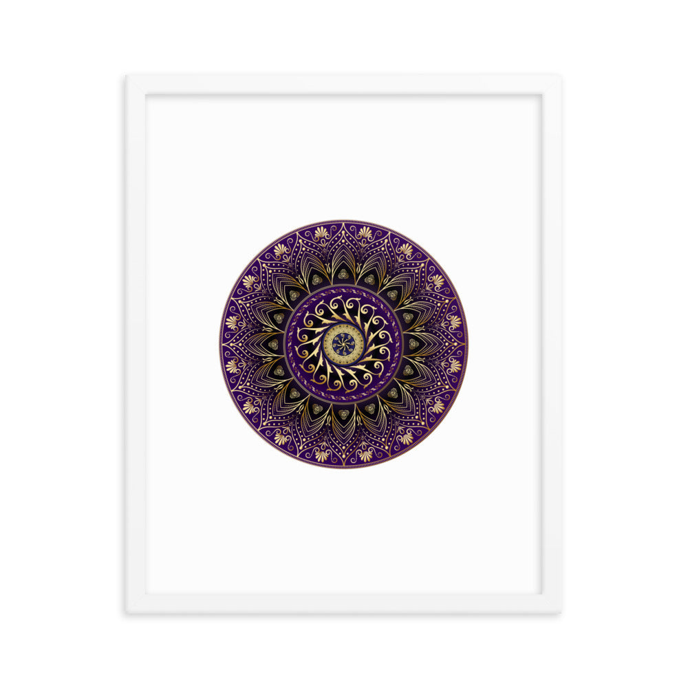 Framed poster Kuklos No 4406 Mandala Purple - Gold Free Shipping