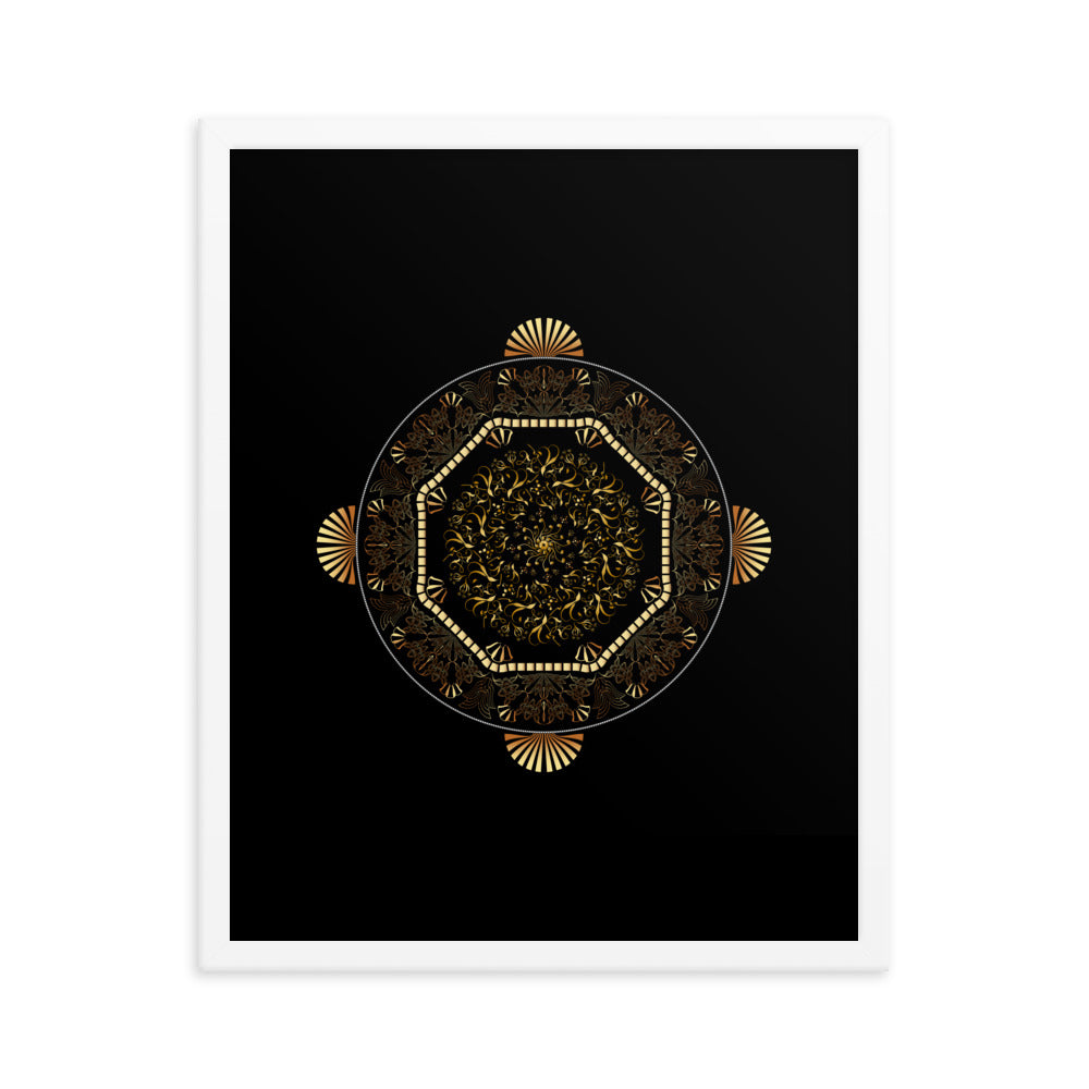 Framed poster Kuklos No 4483 Mandala Gold - Black Free Shipping