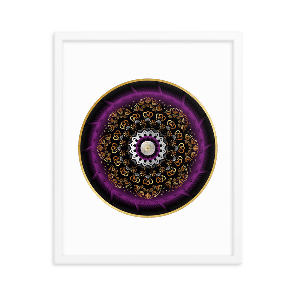 Framed poster Kuklos No 4497 Mandala Silver - Purple - Gold Free Shipping