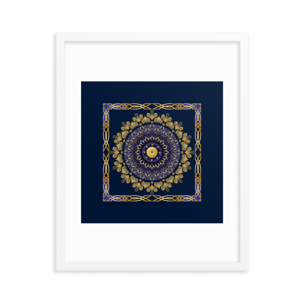 Framed Poster Kuklos No 4106 Mandala Gold - Black Free Shipping