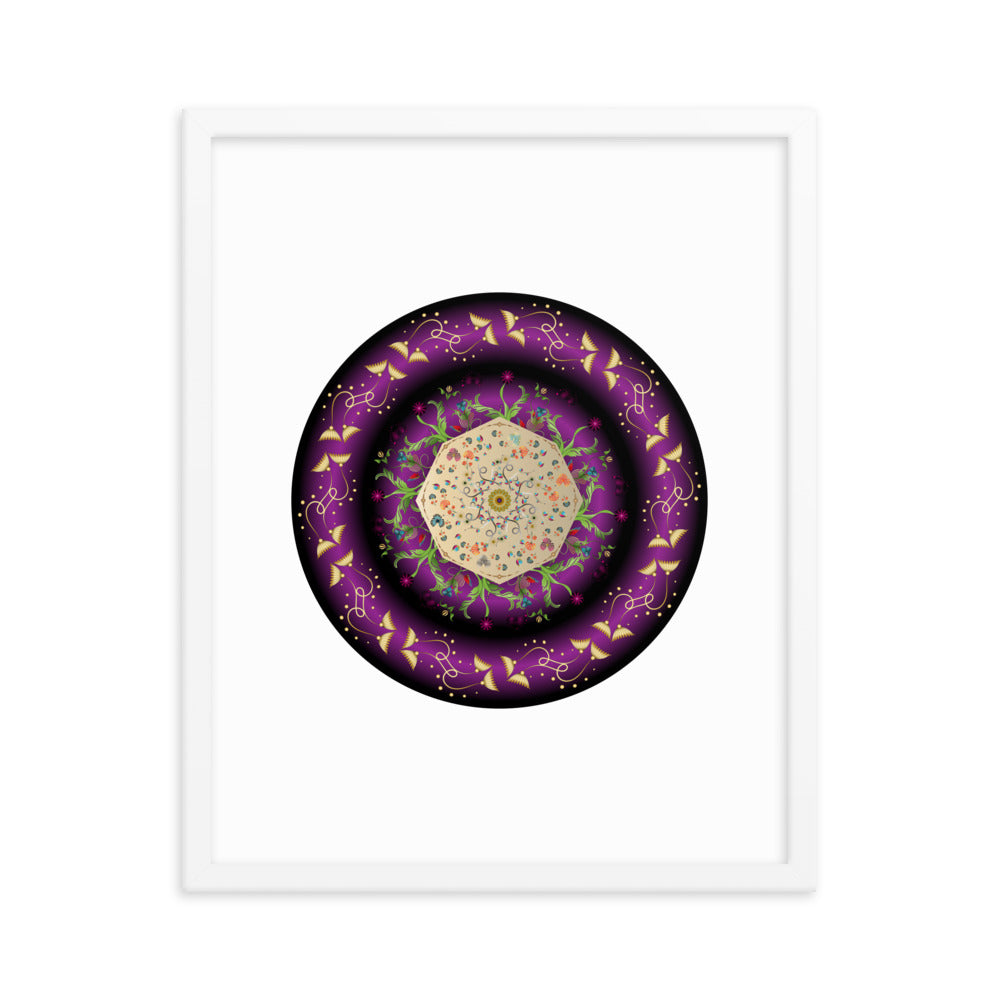 Framed Poster Circumplexical No 3676 Mandala Purple - Gold Free Shipping