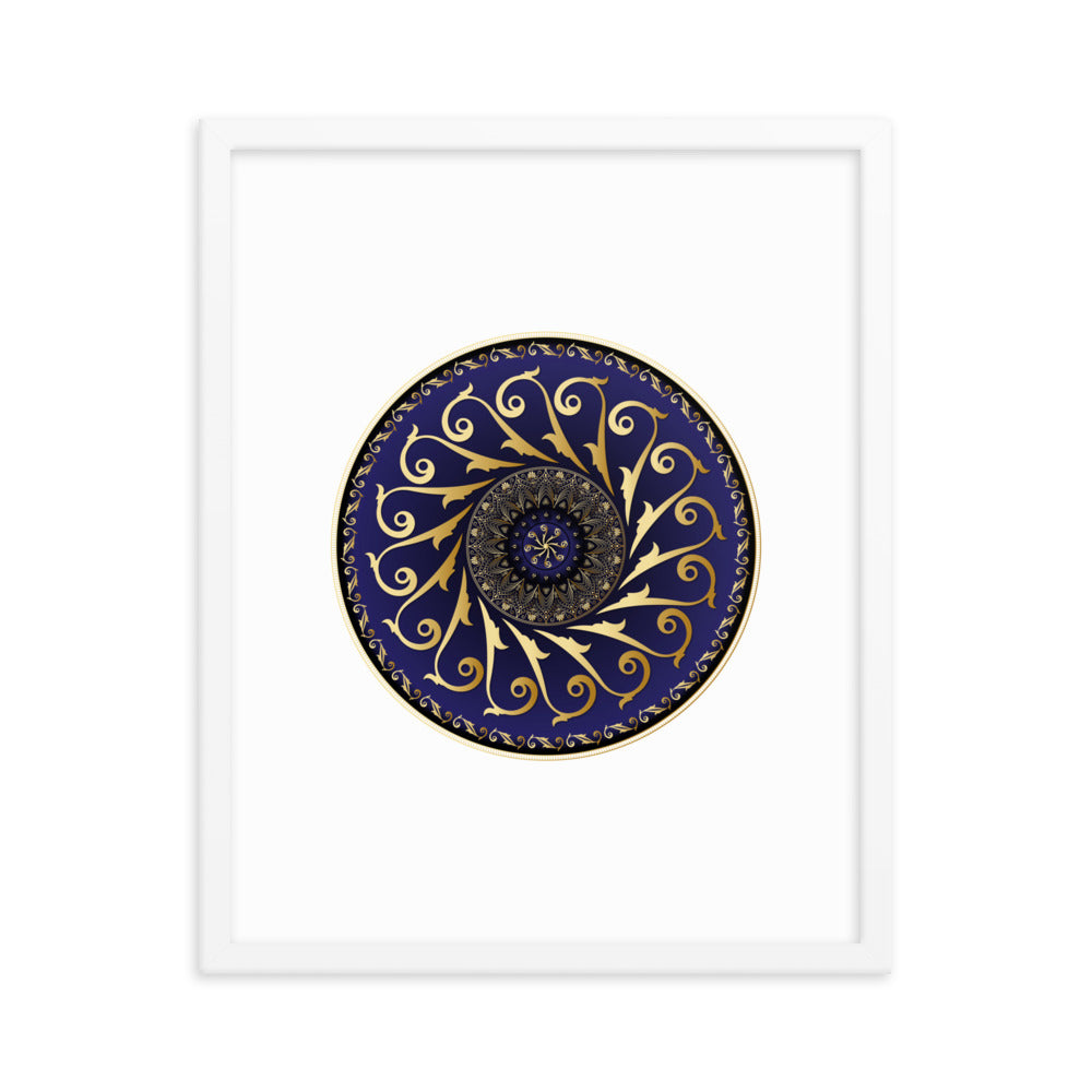 Framed Poster Circumplexical No 4005 Mandala Purple - Gold Free Shipping