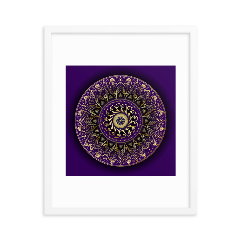 Framed Poster Circumplexical No 4006 Mandala Purple - Gold Free Shipping