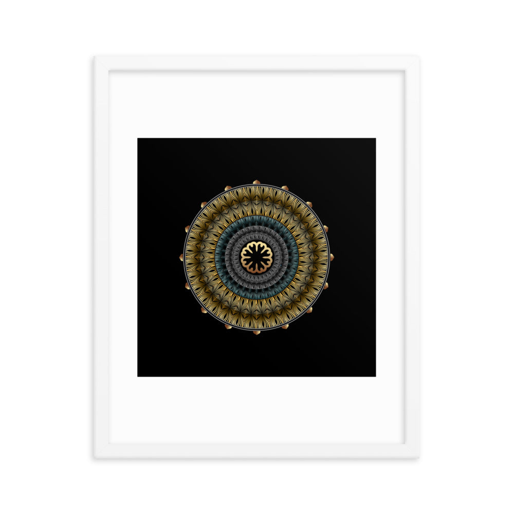 Framed Poster Kuklos No 4439 Mandala Black - Gold Free Shipping