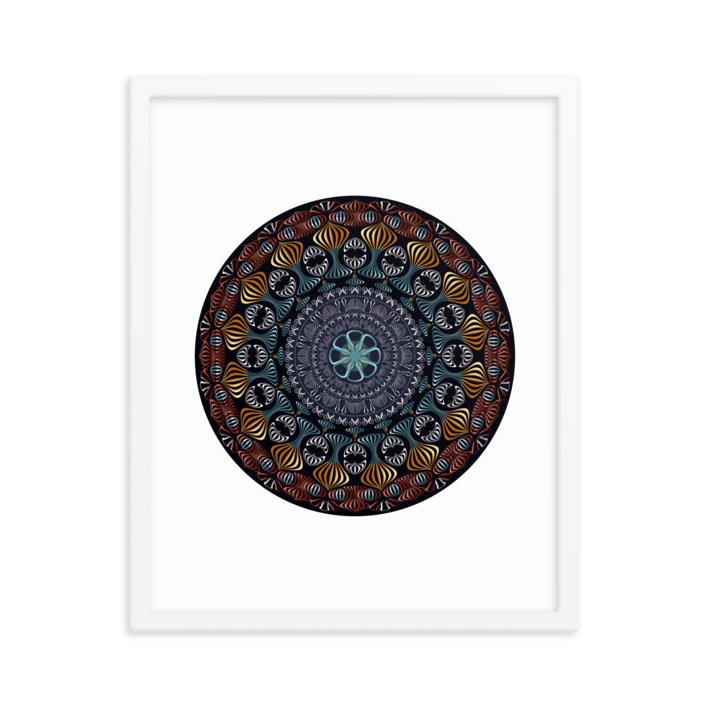 Framed Poster Kuklos No 4420 Mandala Silver - Gold - Multicolor Free Shipping