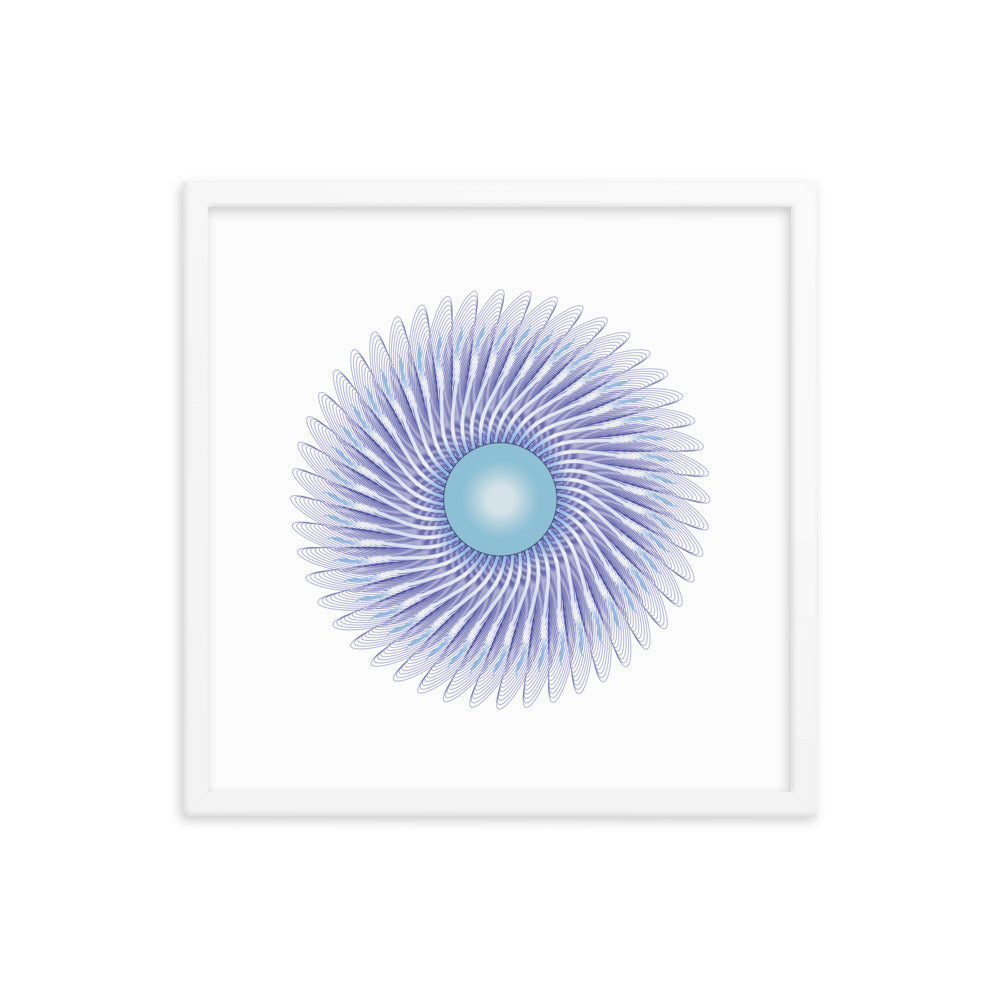 Framed poster Mandala Circularity No 390 White bkgd Free Shipping