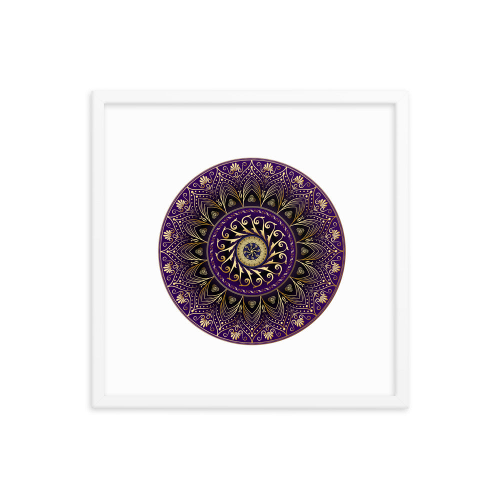 Framed poster Kuklos No 4406 Mandala Purple - Gold Free Shipping