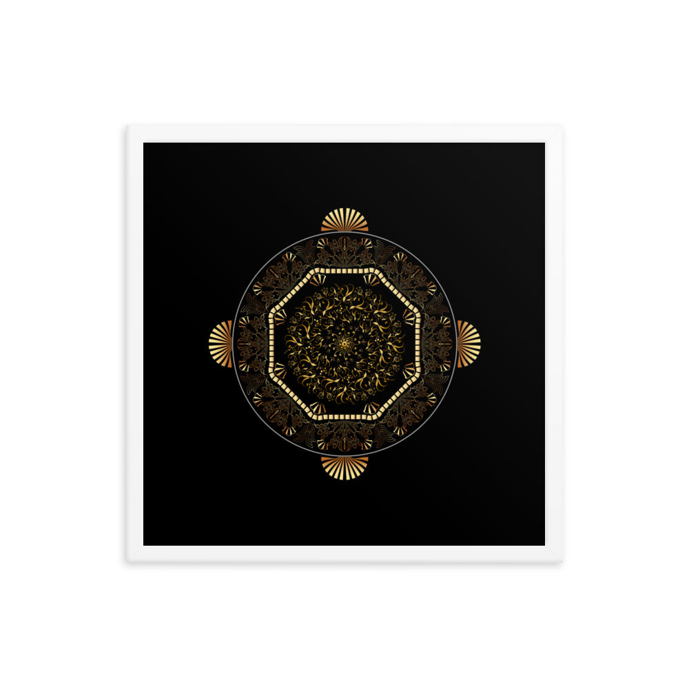 Framed poster Kuklos No 4483 Mandala Gold - Black Free Shipping