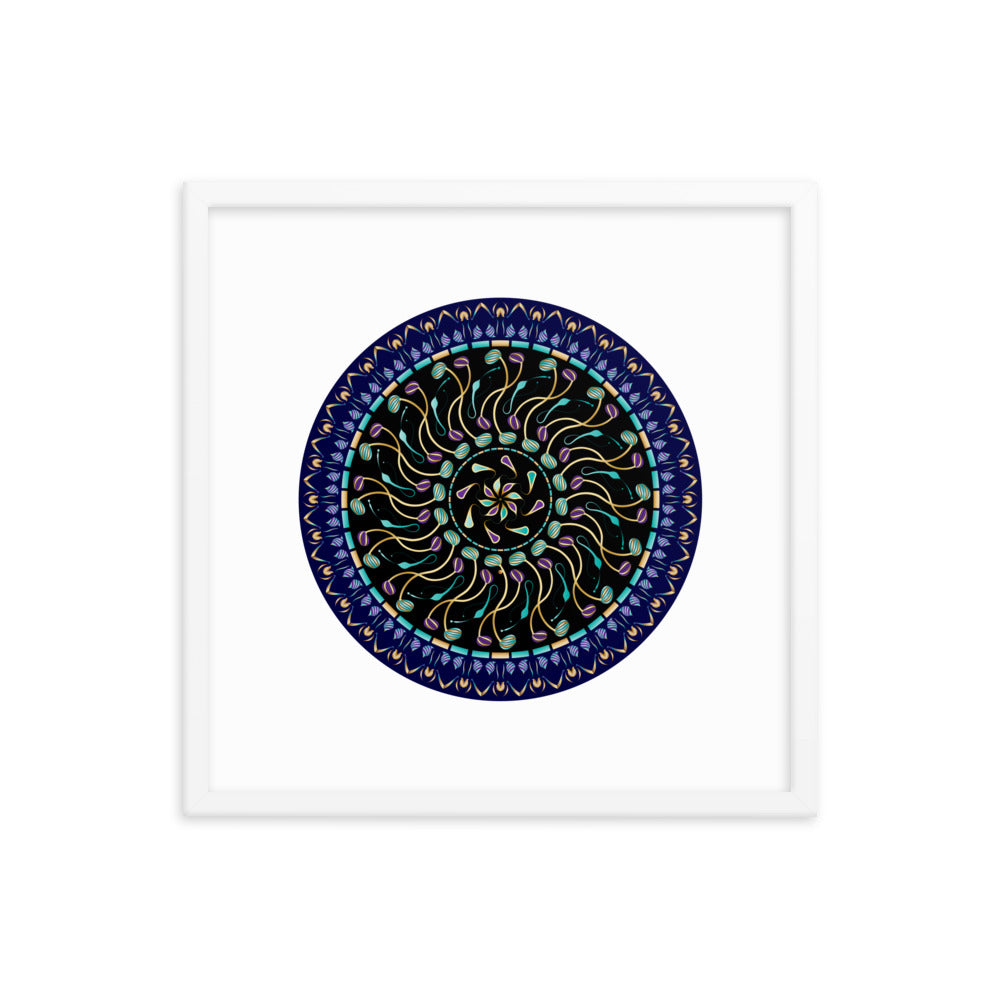 Framed poster Kuklos No 4488 Mandala Aqua - Gold Free Shipping