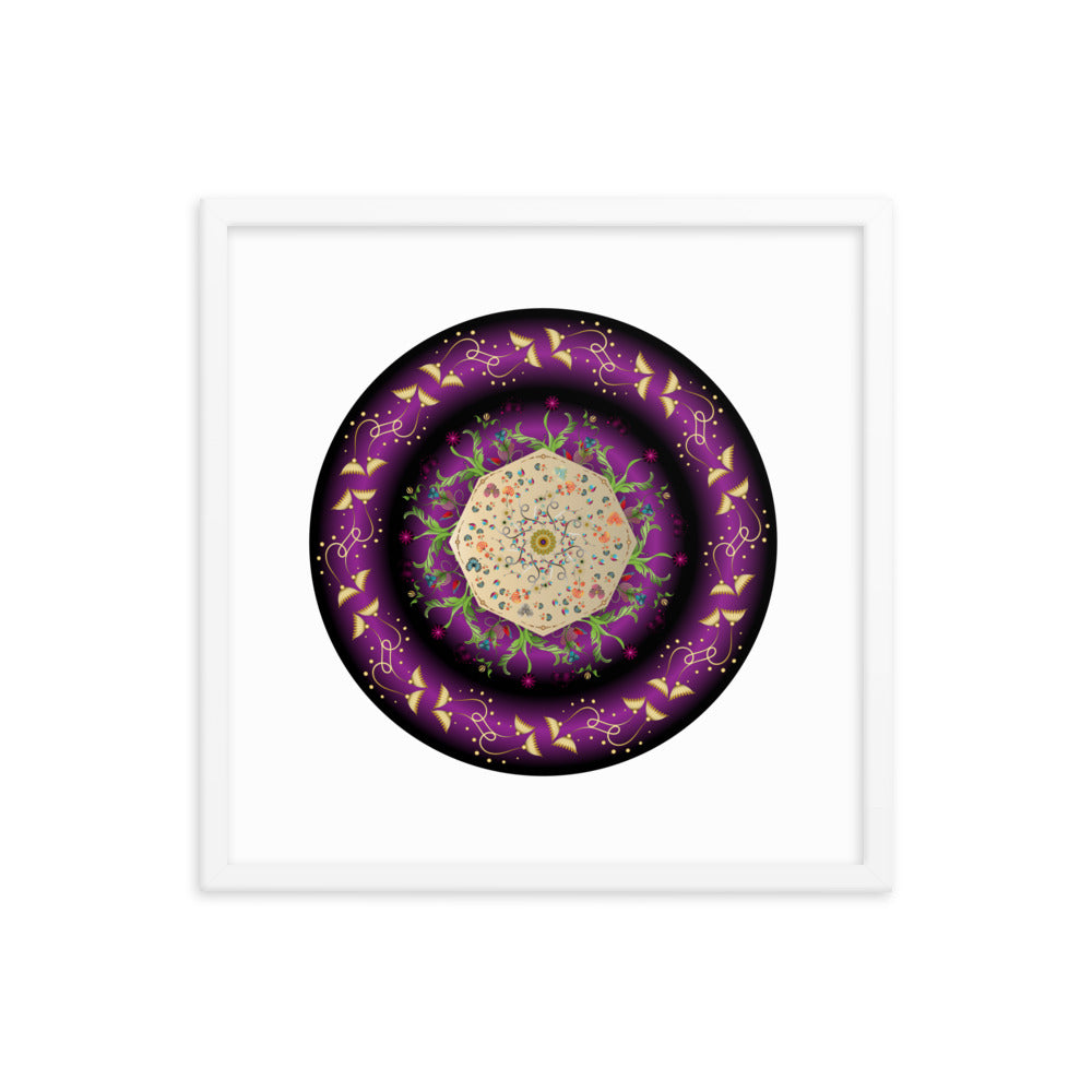 Framed Poster Circumplexical No 3676 Mandala Purple - Gold Free Shipping