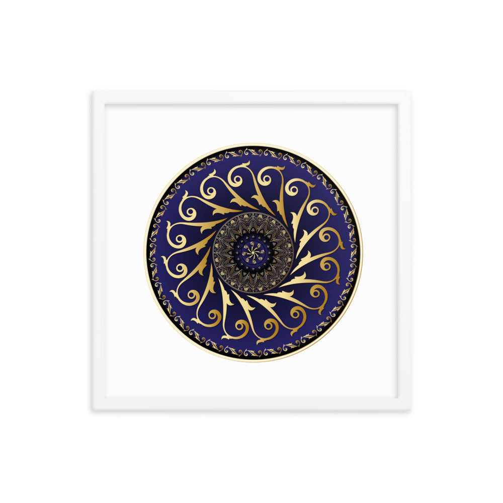 Framed Poster Circumplexical No 4005 Mandala Purple - Gold Free Shipping