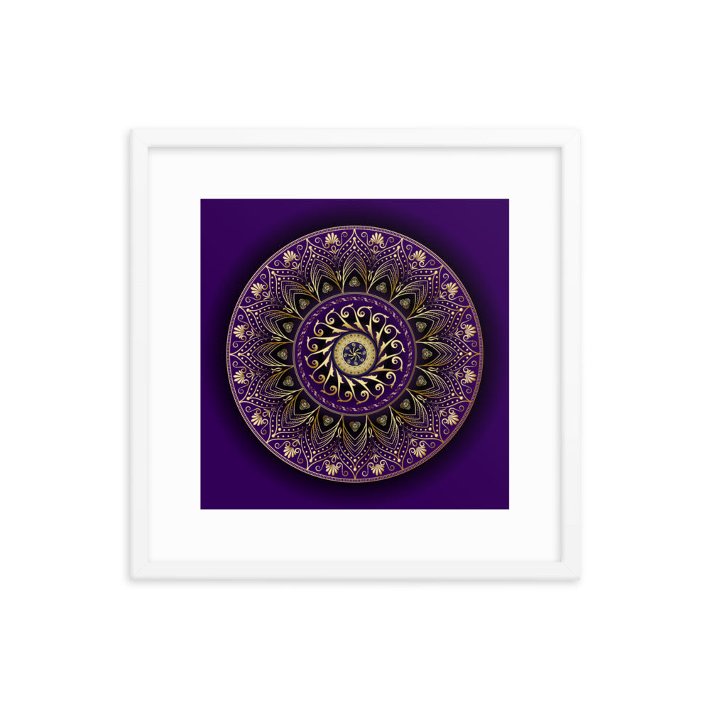 Framed Poster Circumplexical No 4006 Mandala Purple - Gold Free Shipping