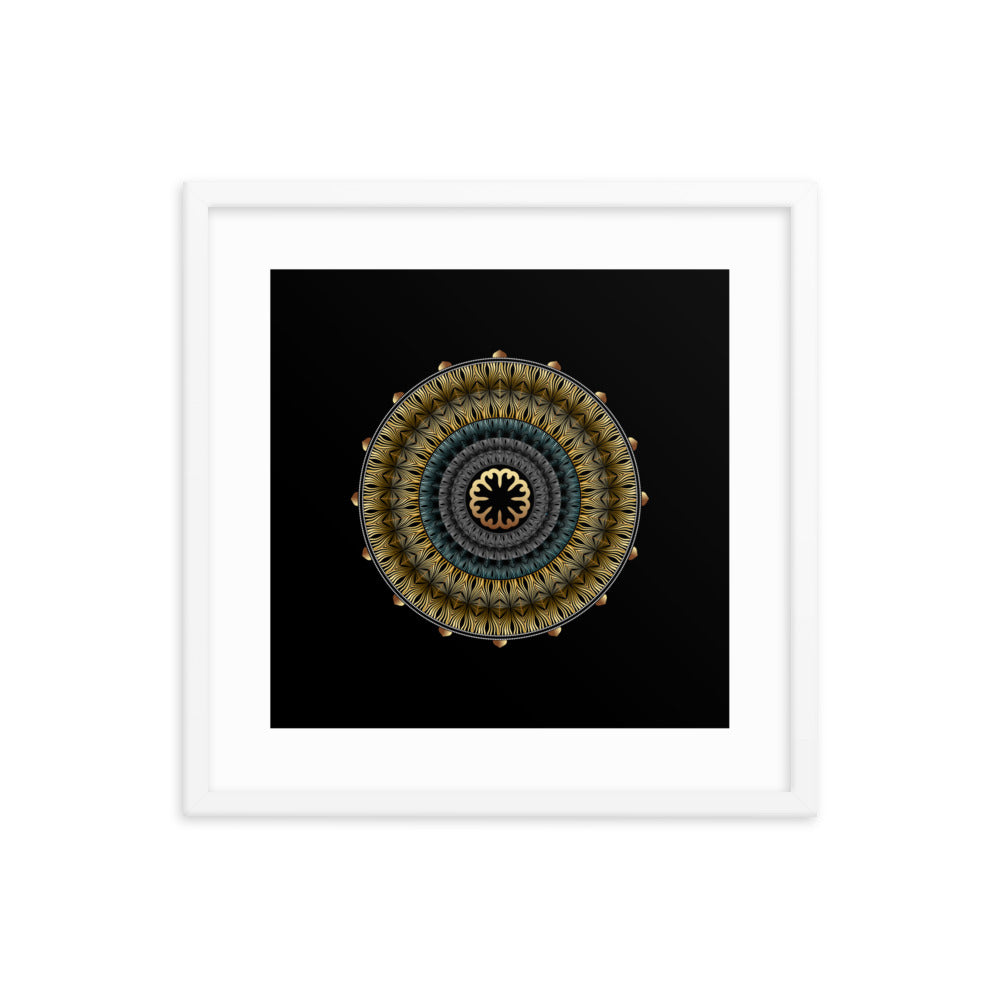 Framed Poster Kuklos No 4439 Mandala Black - Gold Free Shipping