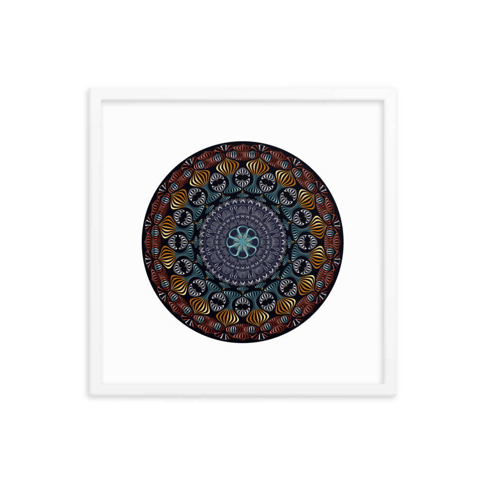 Framed Poster Kuklos No 4420 Mandala Silver - Gold - Multicolor Free Shipping