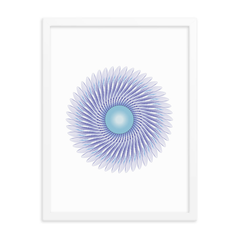 Framed poster Mandala Circularity No 390 White bkgd Free Shipping