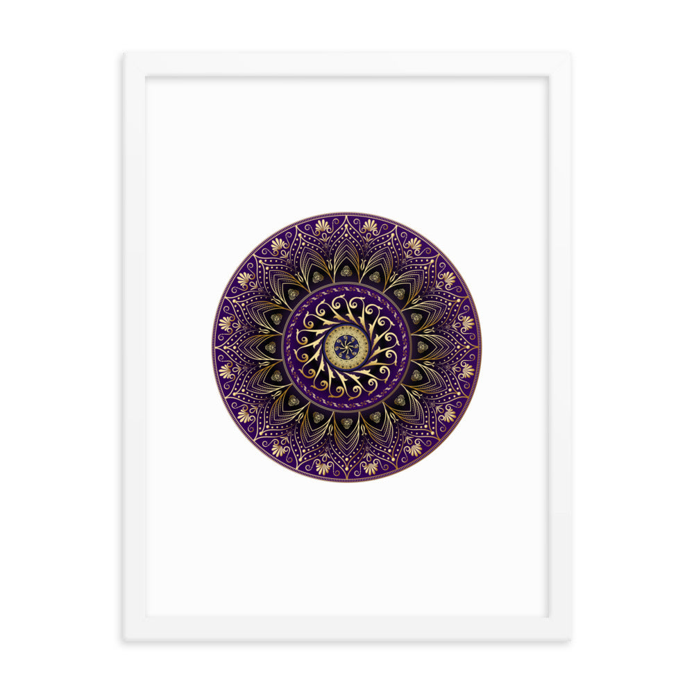 Framed poster Kuklos No 4406 Mandala Purple - Gold Free Shipping