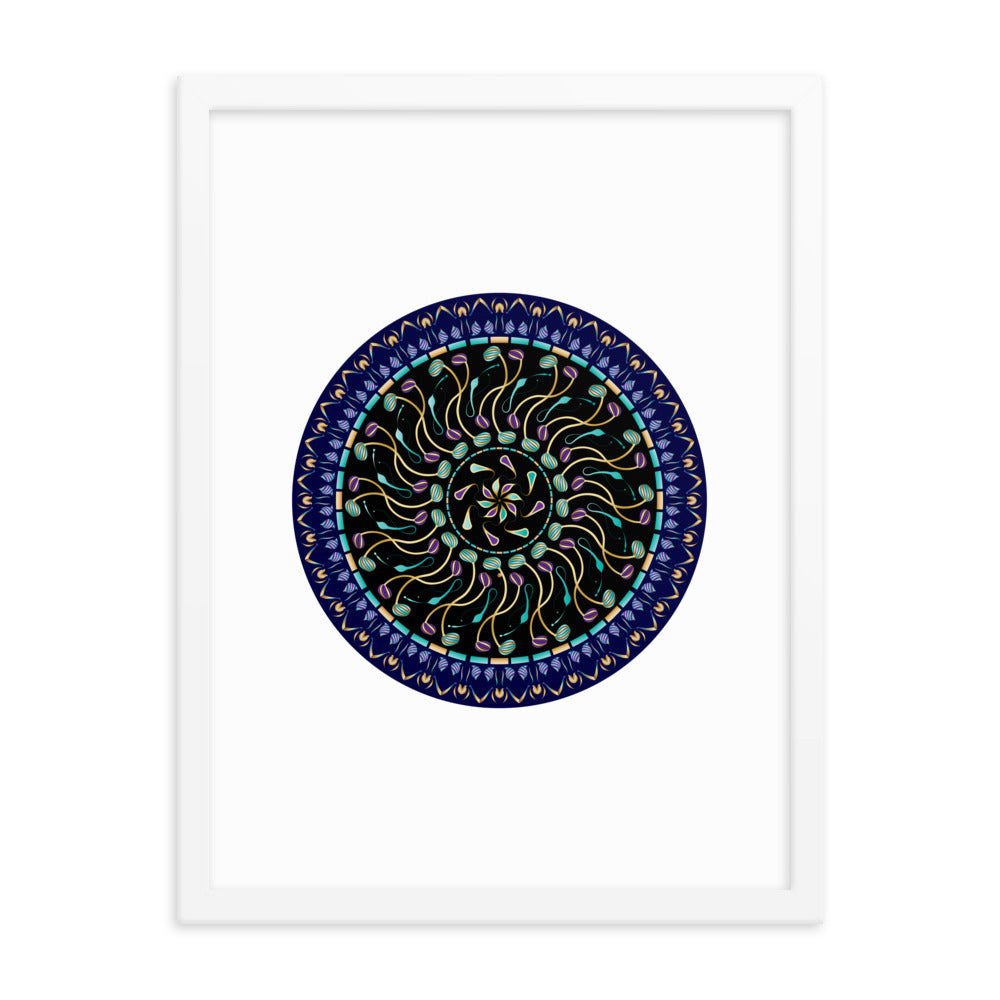 Framed poster Kuklos No 4488 Mandala Aqua - Gold Free Shipping