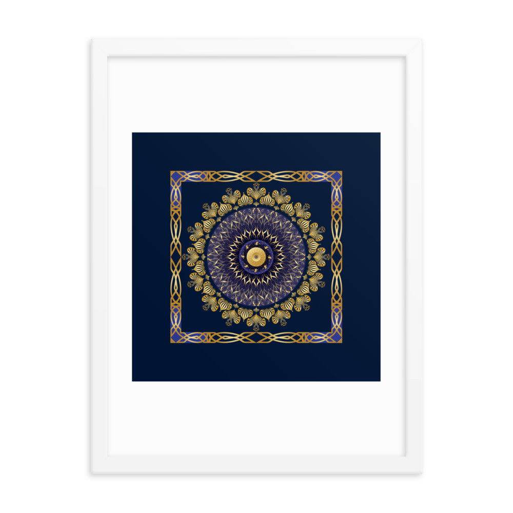 Framed Poster Kuklos No 4106 Mandala Gold - Black Free Shipping