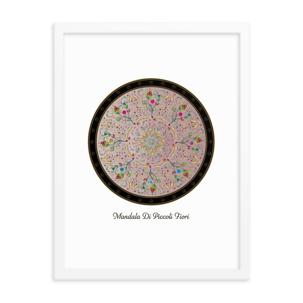 Framed Poster Circumplexical No 3886 Mandala Di Piccoli Fiori - Little Flowers Free Shipping