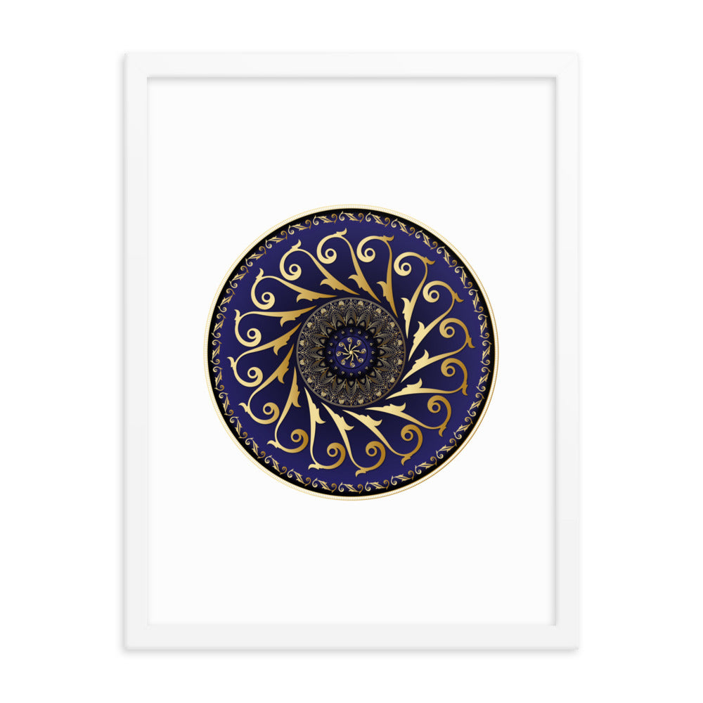 Framed Poster Circumplexical No 4005 Mandala Purple - Gold Free Shipping