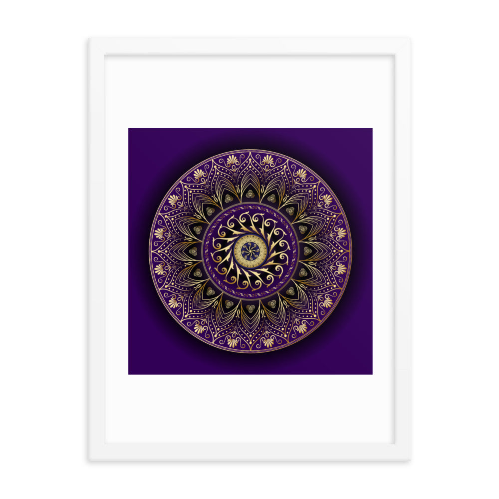 Framed Poster Circumplexical No 4006 Mandala Purple - Gold Free Shipping