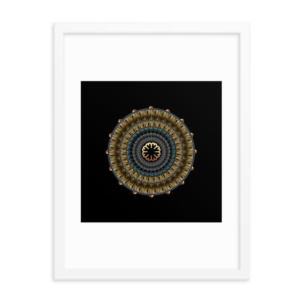 Framed Poster Kuklos No 4439 Mandala Black - Gold Free Shipping