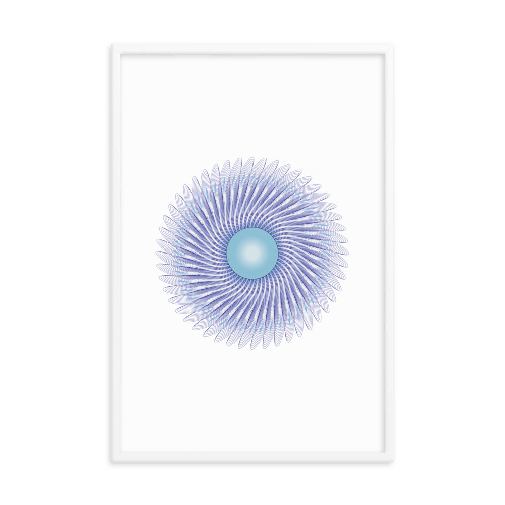 Framed poster Mandala Circularity No 390 White bkgd Free Shipping