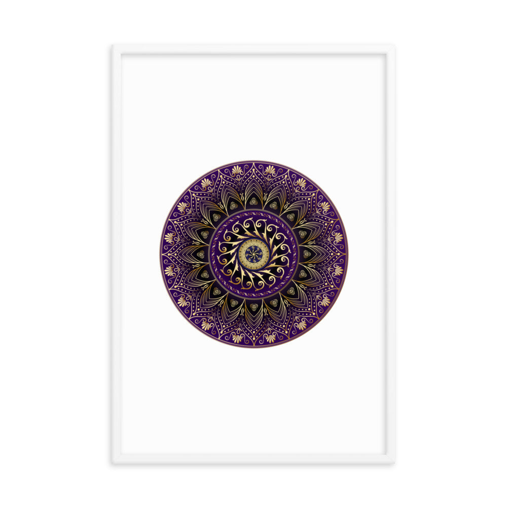 Framed poster Kuklos No 4406 Mandala Purple - Gold Free Shipping