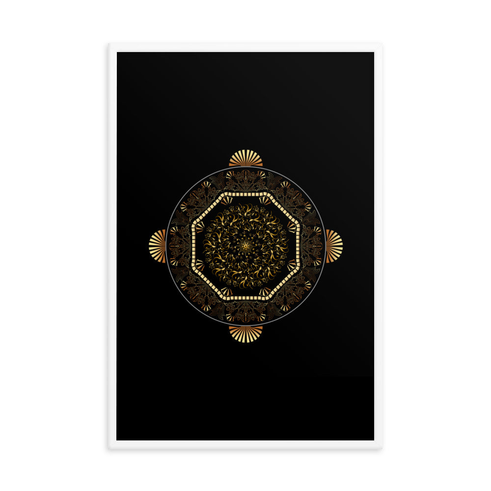 Framed poster Kuklos No 4483 Mandala Gold - Black Free Shipping