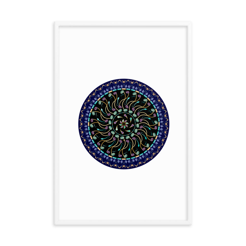 Framed poster Kuklos No 4488 Mandala Aqua - Gold Free Shipping