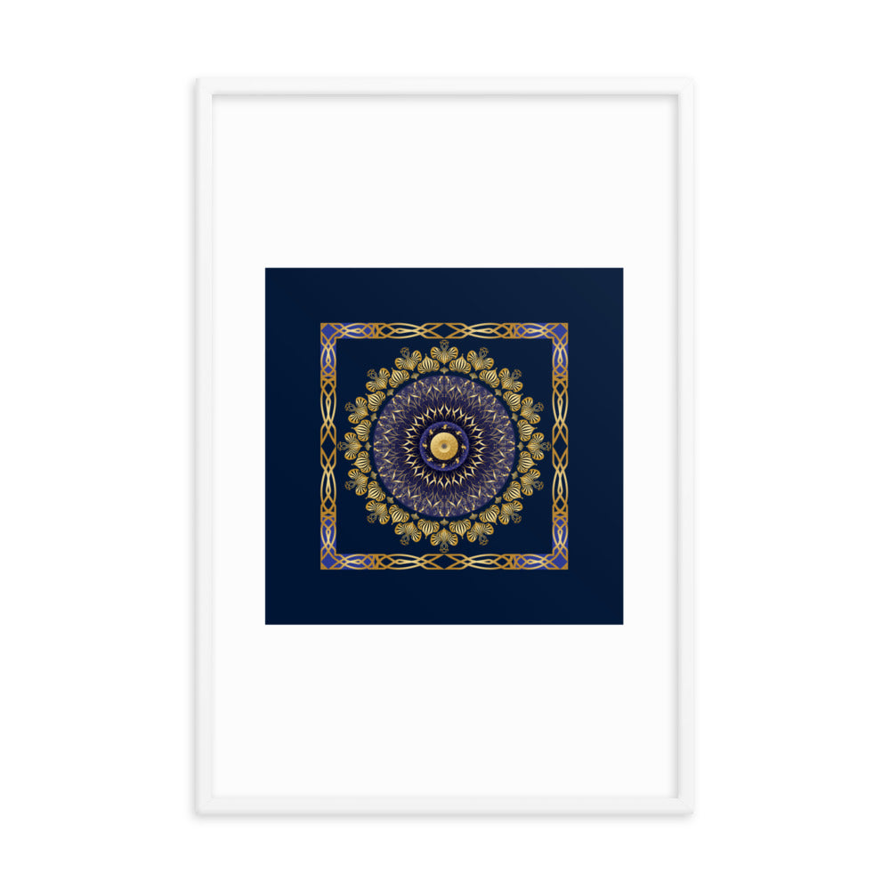 Framed Poster Kuklos No 4106 Mandala Gold - Black Free Shipping