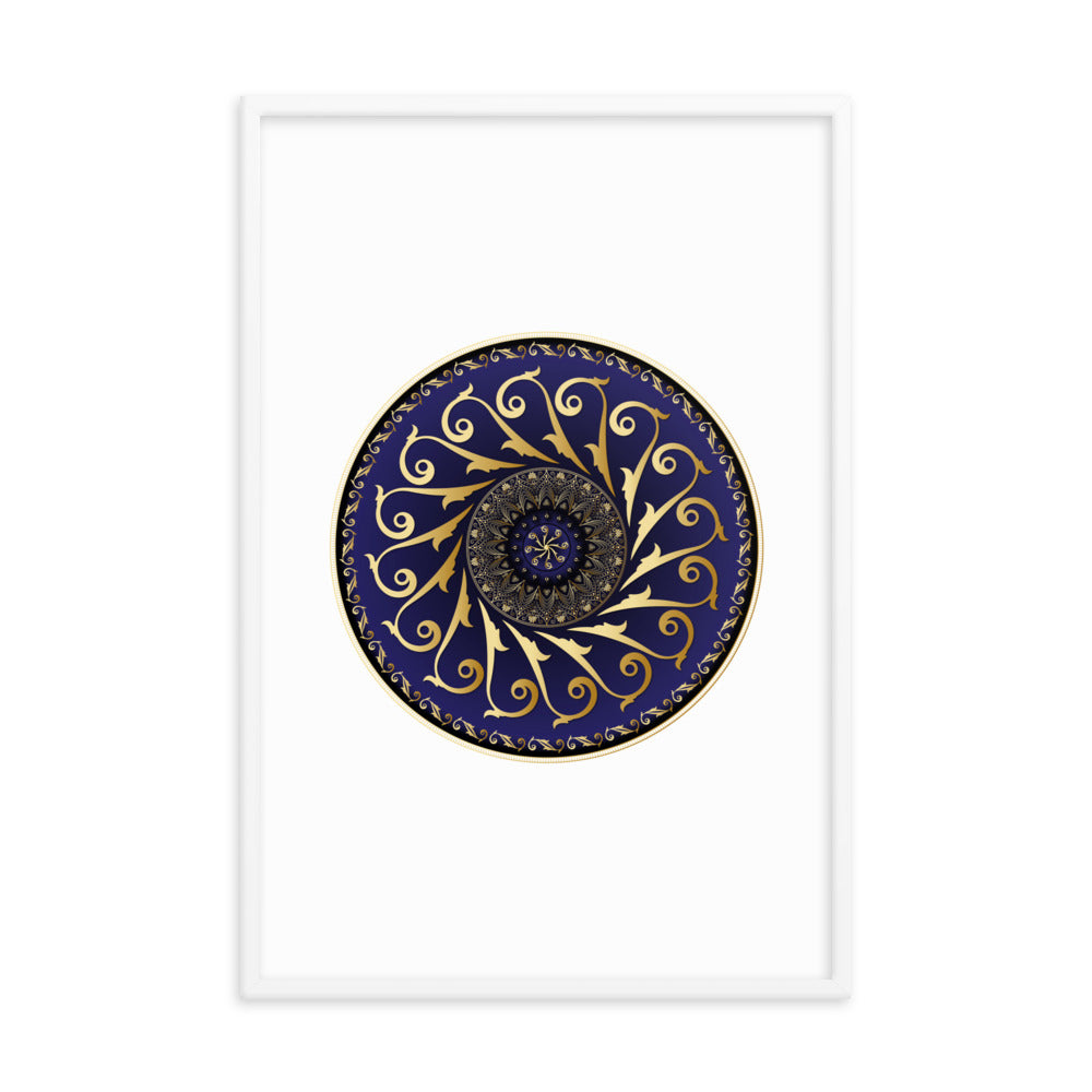 Framed Poster Circumplexical No 4005 Mandala Purple - Gold Free Shipping