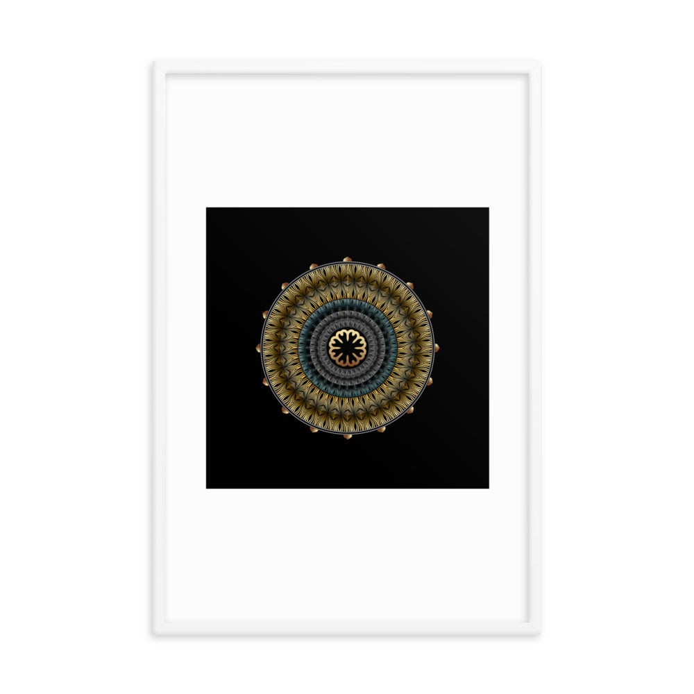 Framed Poster Kuklos No 4439 Mandala Black - Gold Free Shipping