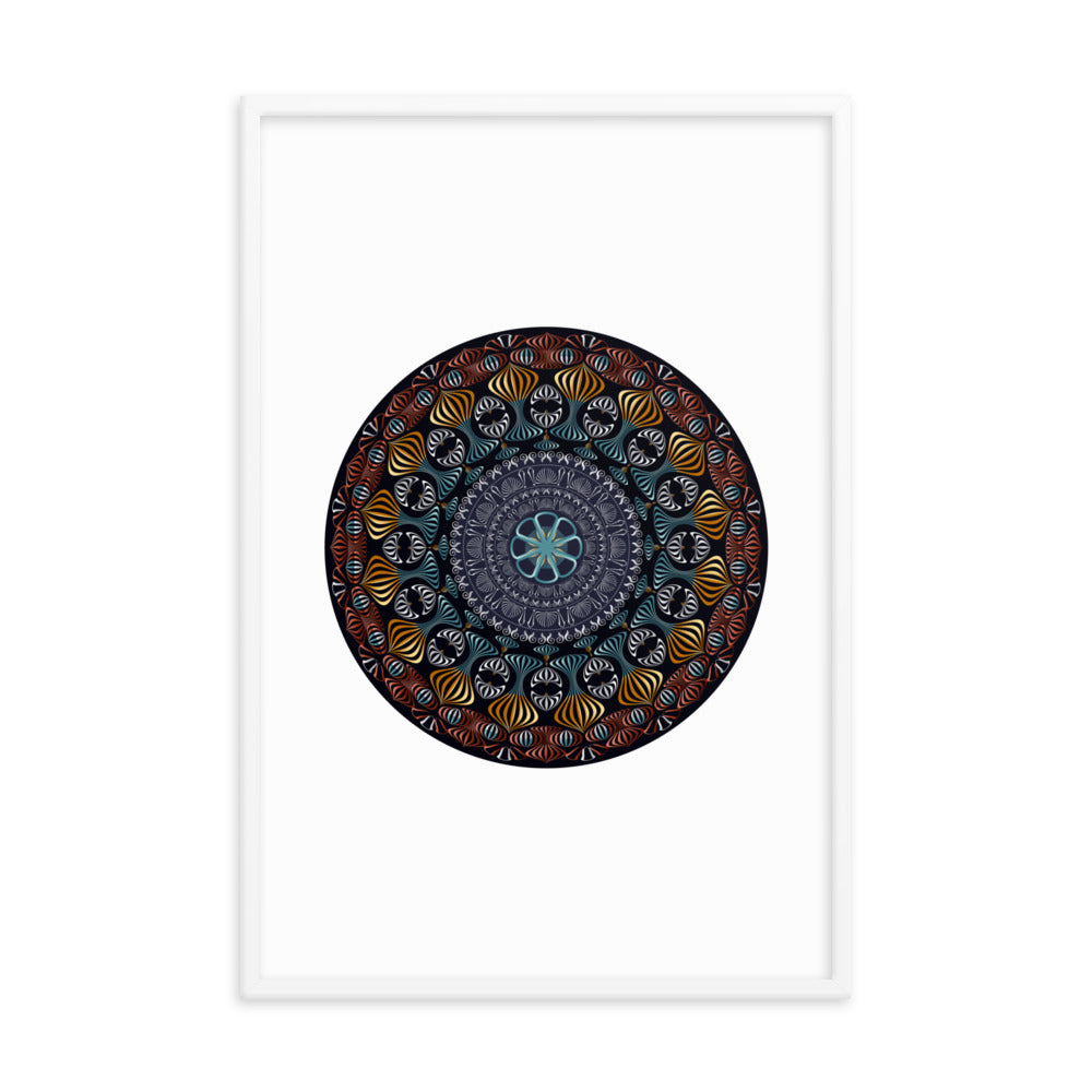 Framed Poster Kuklos No 4420 Mandala Silver - Gold - Multicolor Free Shipping