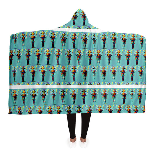 Hooded Blanket - AOP Kukloso Cubist Space Devil No 1 - Free Shipping