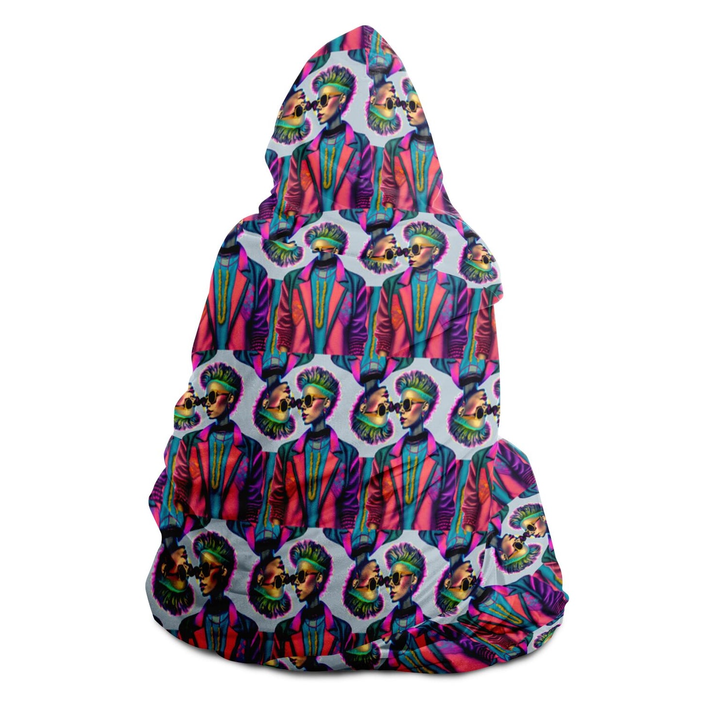 Hooded Blanket - AOP Kukloso Punk Chic No 2 Small Pattern - Free Shipping