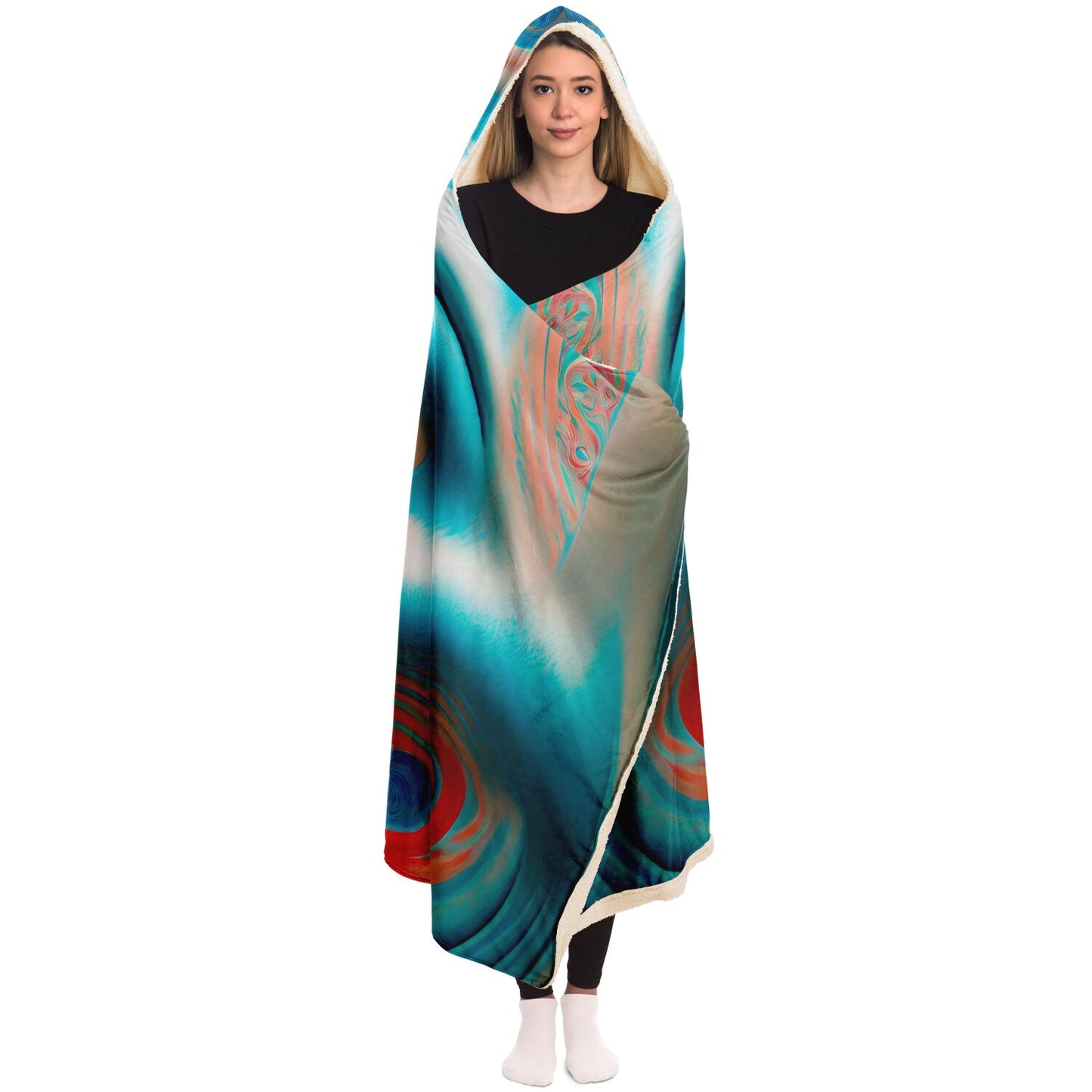 Hooded Blanket - AOP Kukloso Color Flows No 12 - Free Shipping