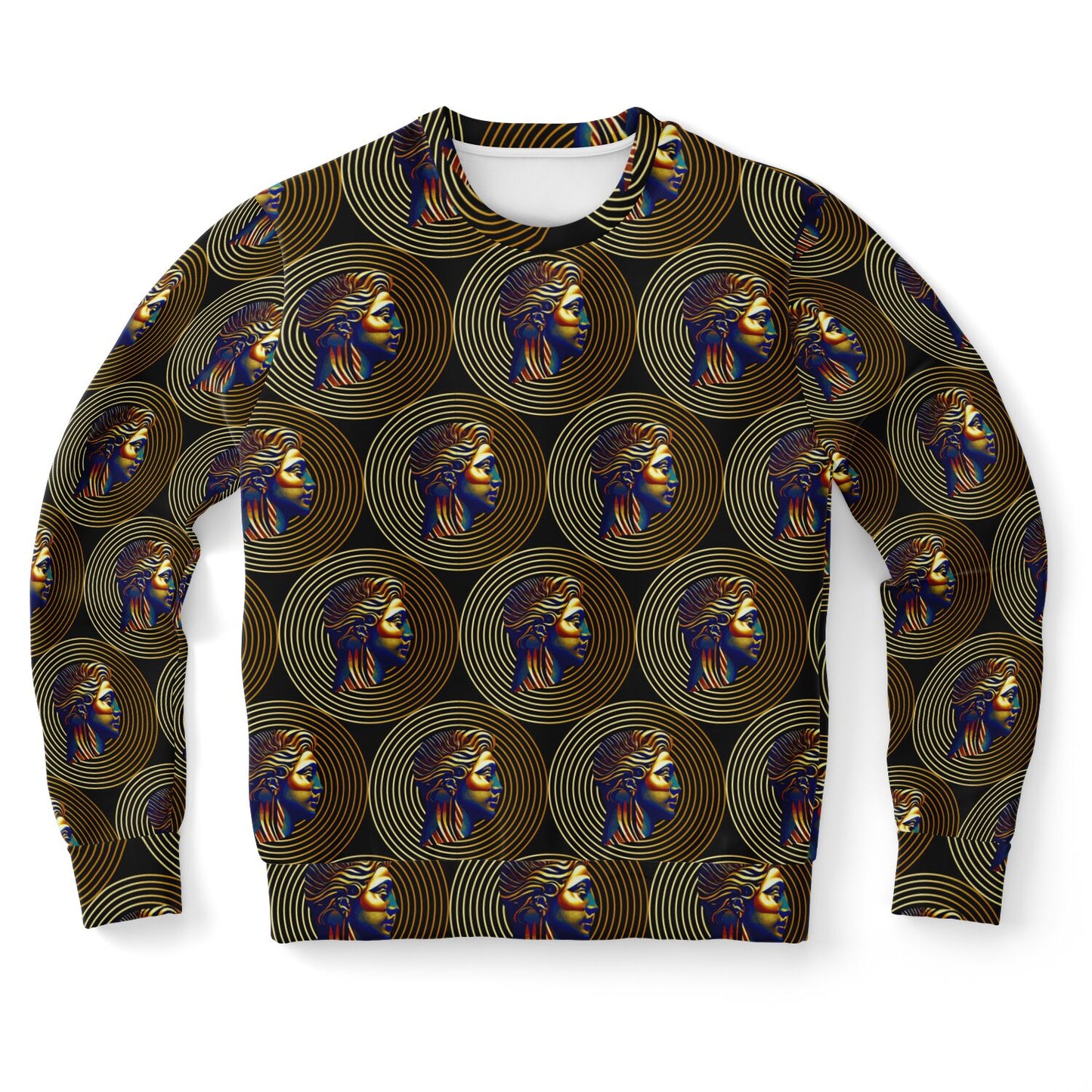 Athletic Sweatshirt - AOP  Kukloso Cubist Faces No 53 - Free Shipping