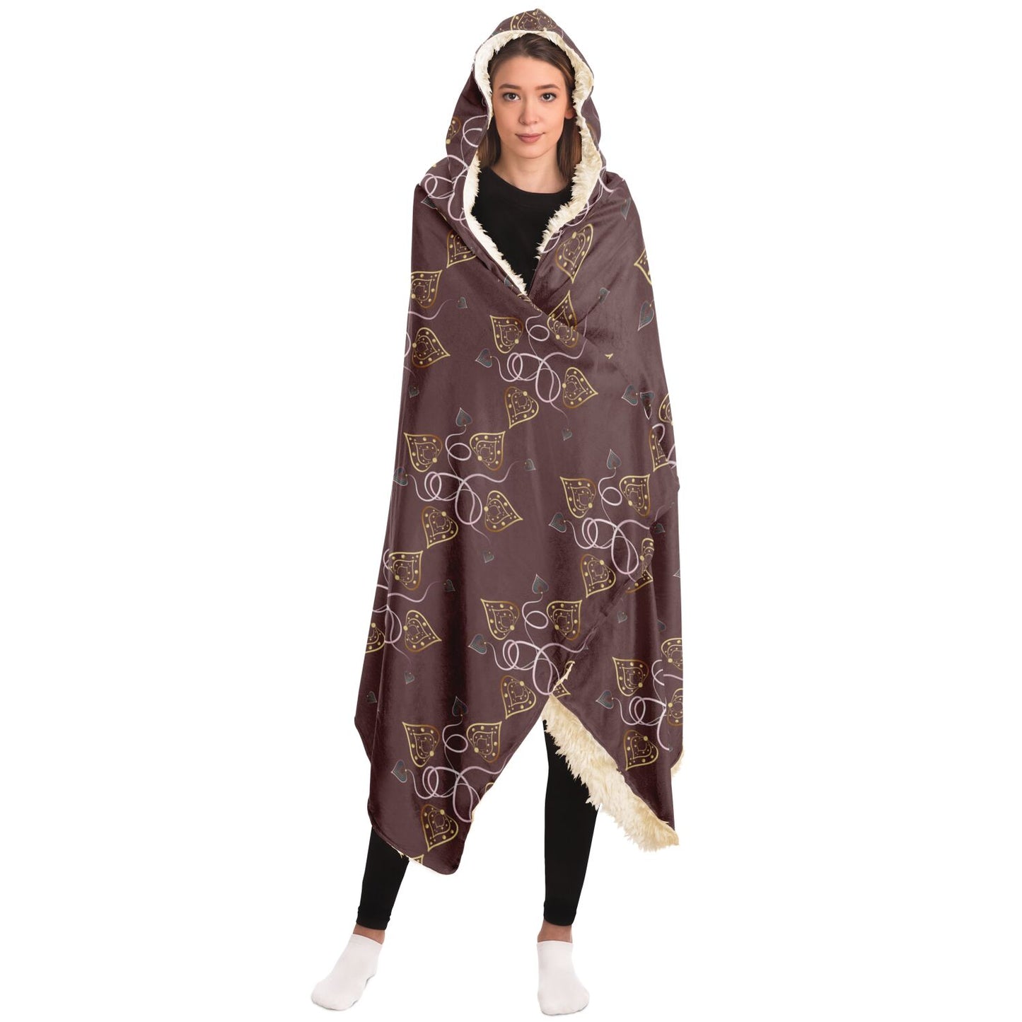 Hooded Blanket - AOP Kukloso Abstractical No 25 Drink Your Cocoa - Free Shipping