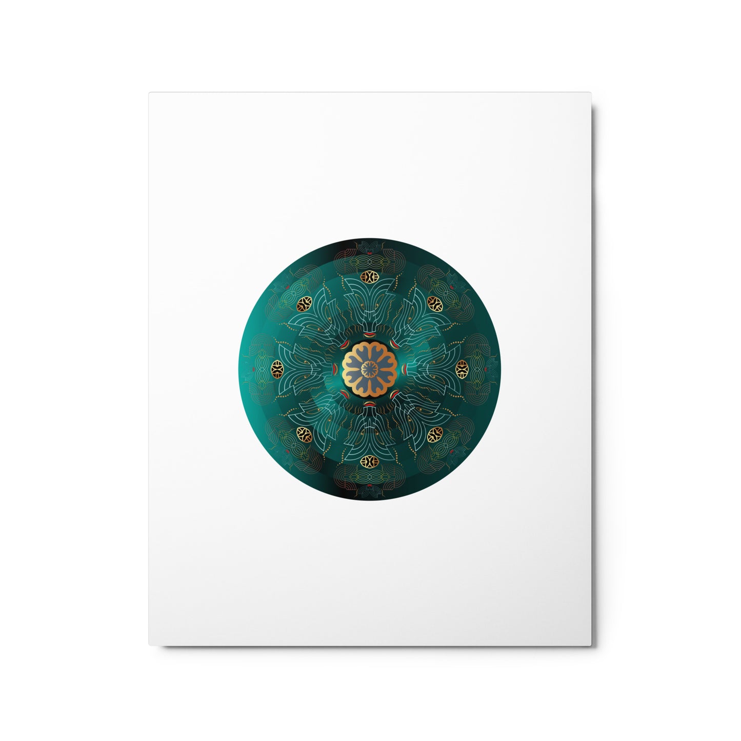 Metal prints Kuklos No 4477 Mandala design Viridian green color Free Shipping